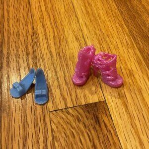 Fashion Doll High Heel Shoes Set - Pink & Blue Miniature Footwear